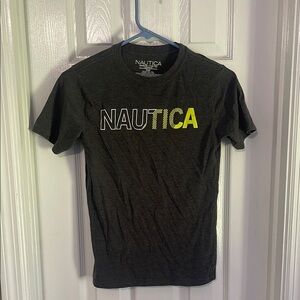 Nautica Gray Short Sleeve Tee Casual Crew Neck